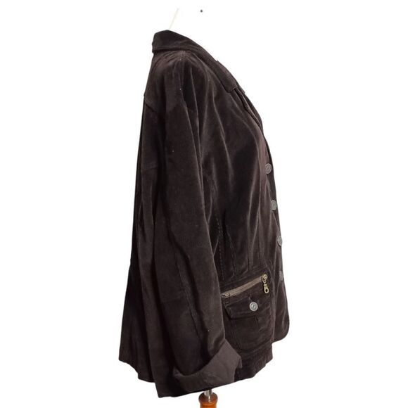 Gitano Corduroy Jacket 24W Plus Sz 3X Blazer Brown Farmhouse Chore Vintage - Picture 3 of 16